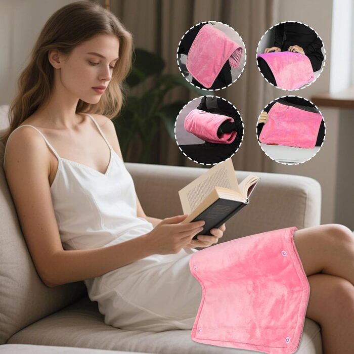 Водонепроникне електричне грілка для котів, собак, людей (рожевий) 58.4 x 27.9 см, акумуляторний