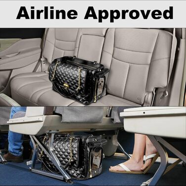 Сумка-переноска для собак NewEle Fashion, чорна, для маленьких собак до 4.5 кг, з великими кишенями, схвалена для перевезення авіакомпаніями