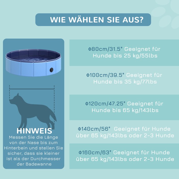 PawHut Dog Pool Надійний дитячий басейн для собак, басейн з ПВХ+дерева, блакитний, Ø80xH20 см, літні розваги| Аосом