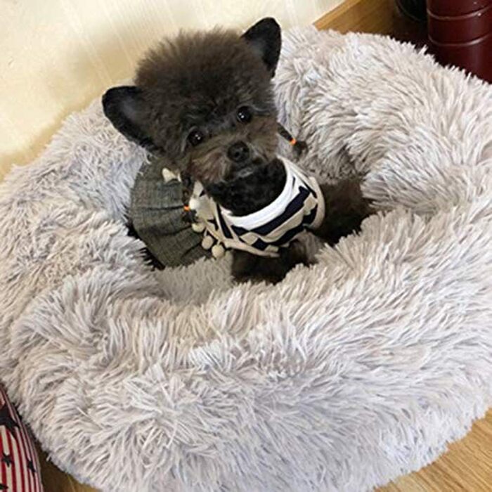 Кругле м'яке плюшеве ліжко-гніздо для собак та котів, зелене, 70см