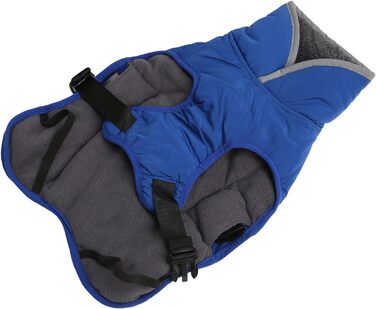 Зимовий одяг для тварин, тепла куртка для собак, плюшевий нашийник з нейлону для маленьких та середніх собак з світловідбиваючим дизайном (блакитний, XXL)