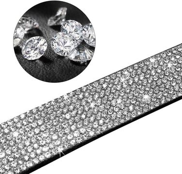 Нашийник та поводок для собак ETOPARS з стразами та кристалами, набір для собак та котів, чорний