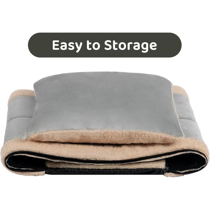 Кішечка Hollypet: ліжко для котів та маленьких собак, 2-в-1, тепле гніздо-печера з кришталевої оксамиту, сірий колір, для дому та вулиці