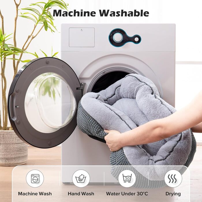 Ортопедичне ліжко для собак Invenco, розмір M, тепле та м'яке, з антиковзною основою (30x24x9 см), колір Marineblau