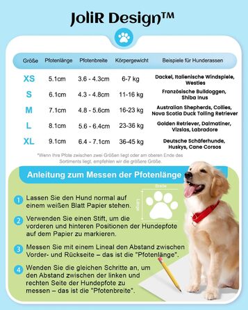 Чоботи для собак: захист лап, водонепроникні, зручні, дихаючі, антиковзні, легкі в догляді. Підходять для літа та зими (M, Blue)