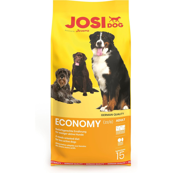 Сухий корм для собак JosiDog Economy Adult для малоактивних дорослих собак, преміум-клас, 15 кг