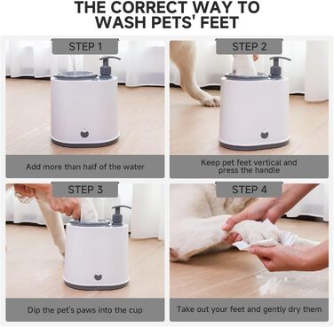 Автоматичний очисник лап для собак та котів | Портативний мийник лап з м'якою щетиною та мильним відсіком