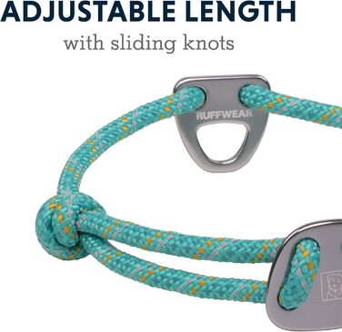 Нашийник для собак RUFFWEAR Knot-a-Collar, світловідбивний, регульований, мотузковий, 51-66 см, бірюзовий