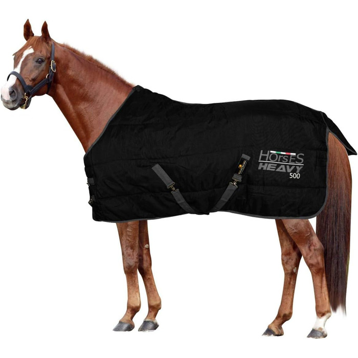 Зимова ковдра для коня 500g, утеплена, м'яка, зручна, для денника/стійла, чорна, зелена, 135 см