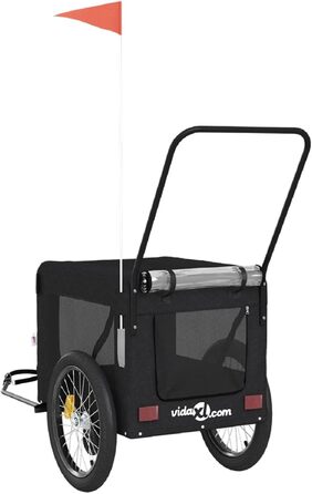 Фарм-причіп LAPOOH для собак чорного кольору, з оксфордської тканини та металу. Причіп для велосипеда, вантажний причіп, ручний візок, вантажний велосипедний причіп. Артикул: 93947