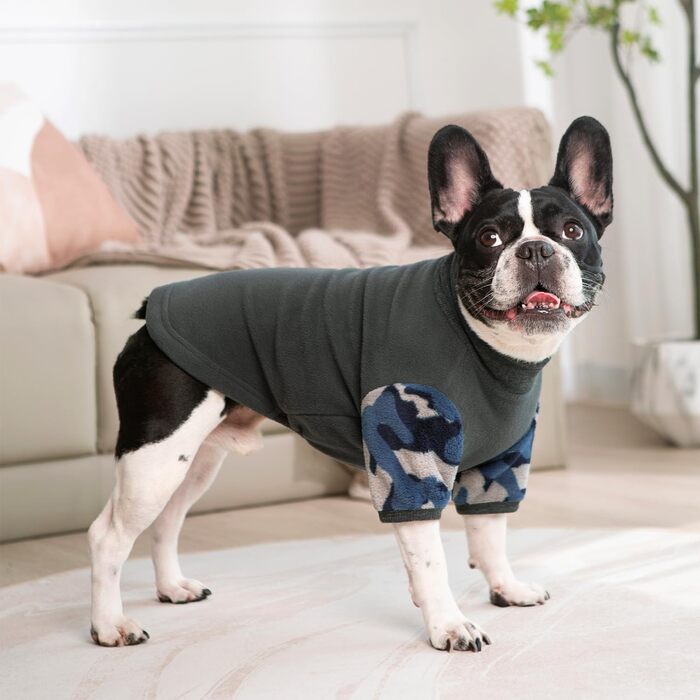Флісовий пуловер для собак, теплий зимовий одяг, куртка, піжама, регульований виріз, одяг для домашніх тварин, цуценят, собак маленьких та середніх порід, розмір XS (темно-сірий). Обхват грудей XS: 30 см