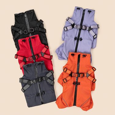 Зимовий теплий куртка для собак з отвором для повідка, вітронепроникний зимовий одяг для малих, середніх та великих собак (D28 Violett,M)