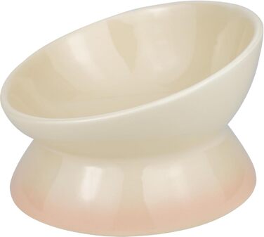 Підвищена годівниця для котів та собак Busnos, керамічна миска для води та їжі, жовта, 15.5x15.5x11 см