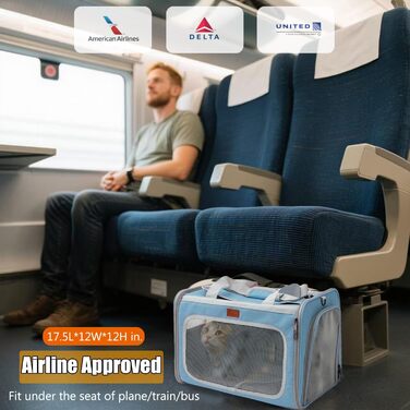 Транспортувальна сумка для котів, собак, кроликів, цуценят. Розмір L, рожева/блакитна. Дозволена авіаперевезеннями.