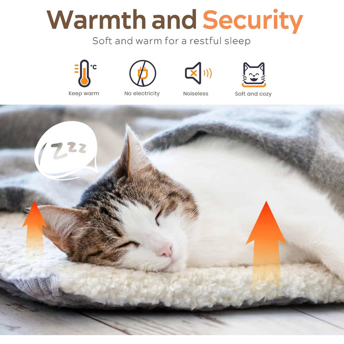 М'яке ліжко для котів, 60x45 см, плюшеве, для собак та котів, 2-в-1, ліжко-подушка, ліжко-ковдра, гніздо, ліжко (M:61x51 см)