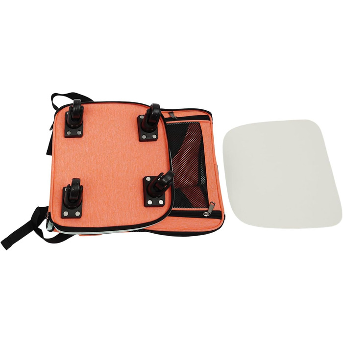 Складаний рюкзак-переноска для собак та котів Soudesileim 2-в-1 з візком, до 9 кг (кіт) та 7.5 кг (собака), 34x28x44 см, дихаючий, помаранчевий