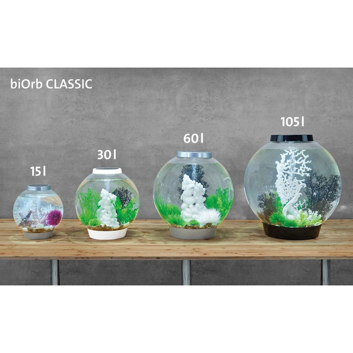 Акваріум біOrb CLASSIC 15 LED, 15 л, комплект з LED підсвіткою, фільтром та акриловою чашею