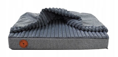 Ортопедичне ліжко для собак Lauren Design, сіре, 70 см x 60 см