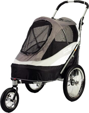 Innopet Sporty: Причіп для собак Innopet Sporty Deluxe (30 кг) - 2-в-1: бугель та причіп для велосипеда, з дощем. Чорний/Срібний