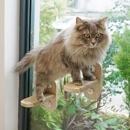 PETKARAY полиця для котів на підвіконня, міцна сходинка для котячого вікна, стійке місце для відпочинку для домашніх котів