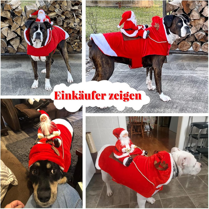 Костюм Святого Миколая для собак RANYPET: теплий та святковий набір для собак та котів, розмір 3XL XXXL (обхват шиї 60-75 см, обхват грудей 70-95 см), червоний