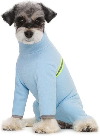 Зимовий одяг для собак, теплий м'який флісовий халат з світловідбиваючим блискавкою, костюм для собак, піжама для домашніх тварин (розмір XXL, блакитний)