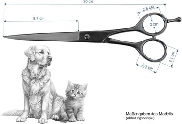 Професійна ножиця для грумінгу собак Weltmeister Solingen: моделююча, розріджуюча, з лезом як у бритви, 8 дюймів (20 см), 56 зубців, преміум-якість, Made in Germany