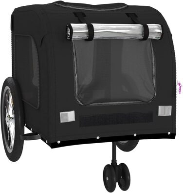 Причіп для собак Fasba: міцний, з відбивачами та прапорцем, для собак та котів, чорний, Oxford-Gewebe, сталь