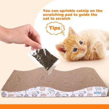 Котячі кігтеточки Nobleza (4 шт.) з м'ятою, з гофрокартону, екологічні, преміум-якість