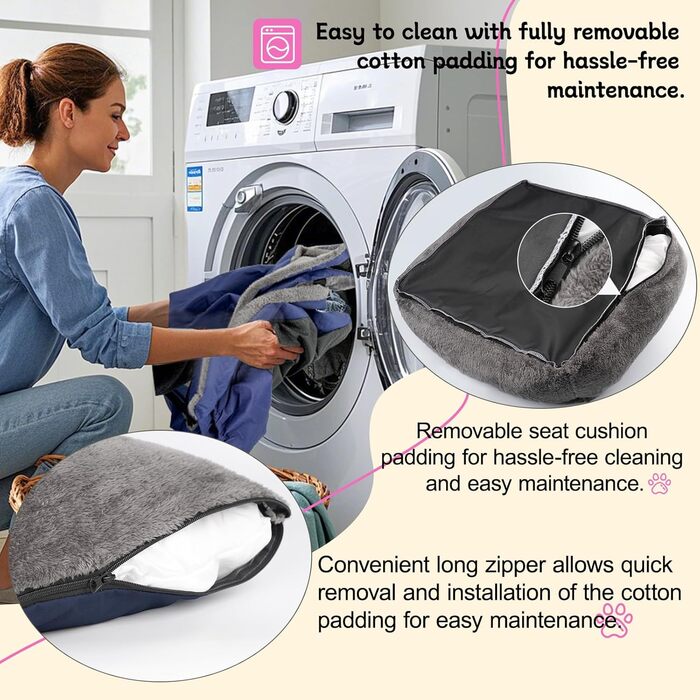 Автомобільний лежак для собак маленьких та середніх порід – м'який плюшевий лежак з кишенею для зберігання, стійкий до подряпин, для заднього та переднього сидіння, з ременем безпеки, блакитний, колір 03