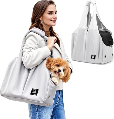Сумка-переноска для собак та котів ALLSOPETS – легка, дихаюча, для подорожей та відпочинку (Сріблясто-сірий)