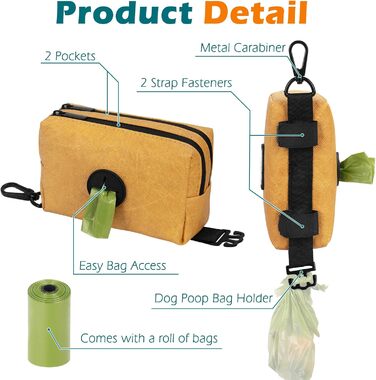 Диспенсер для собачих відходів PetBonus: водонепроникний контейнер для пакетів + 15 шт. пакетів (зелений/коричневий)