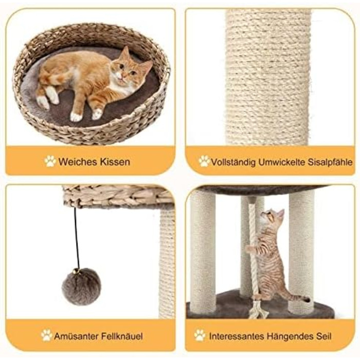 Дерево-кігтеточка для котів FANTASK з ліжками, будиночком та активностями