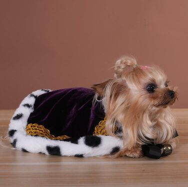 Розкішна мантія Lovelyhop для котів та собак на Halloween, королівський костюм (XS, індиго)