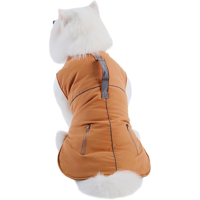 Зимова куртка для собак - теплий комір-нашийник, ізольована верхня частина з м'яким флісом, вітронепроникний комплект для собак середніх розмірів для прогулянок у холодну погоду