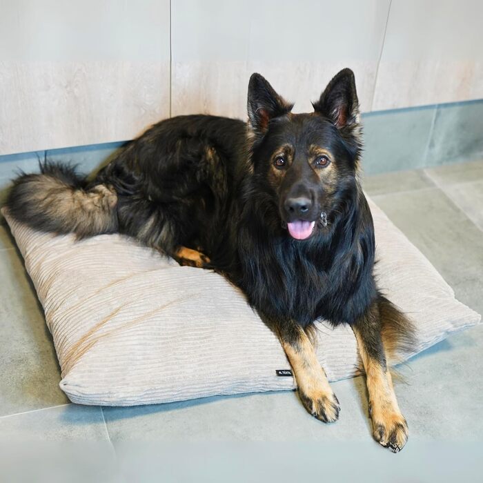 Килимок для собак 4L Textil ZOE: м'який, зручний, з блискавкою, для великих собак, з можливістю прання (графіт, смужки)