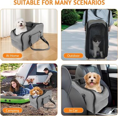 Автокрісло для собак та котів LIROPAU – зручне та безпечне автокрісло для маленьких тварин з захисними гаками та регульованими ременями