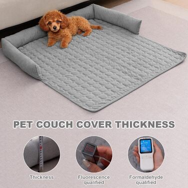 Чохли для дивану LiveGo для домашніх тварин, килимки для лежанок собак, знімні, м'які, сірого кольору (90x90x12 см)