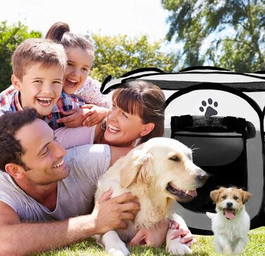 Клітка для котів та собак BRIMOREA 74x74x43 см, клітка-вольєр для тварин, гніздо для цуценят, забіг для кроликів, клітка для балкона (Коричнева/Сіра)