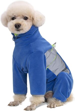 Теплий зимовий пуховик для собак BT Bär, блакитний, розмір S, з кільцем D, регульований, з блискавкою