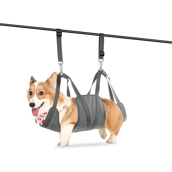 Гамак для грумінгу тварин OVIVER, зручний, портативний, для собак та котів (сірий, M)