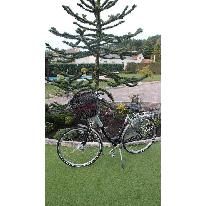 Корзина для велосипеда Marcus Hundefahrradkorb для руля з ротангу з металевою сіткою та подушкою, чорна, для собак, велосипедна корзина, корзина для тварин, натуральна (без подушки)