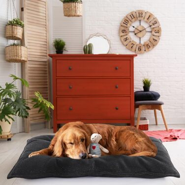 Міцне собаче ліжко MABOZOO – незнищенна підстилка для собак, довговічне, для агресивних жувальників, знімні та миючі матраци, чорне, 43,2 x 58,4 см, розмір 43 x 58 x 3 см