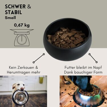 Керамічна годівниця для собак hej.mo | Чорна | Діаметр 16 см, об'єм 0,9 л | Міцна, для миття в посудомийній машині, стійка до подряпин та укусів | Годівниця для маленьких та середніх собак