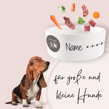 Персоналізована миска для собак GRAZDesign з фото та іменем, керамічна, 1л, 1000мл, подарунок для власника собаки