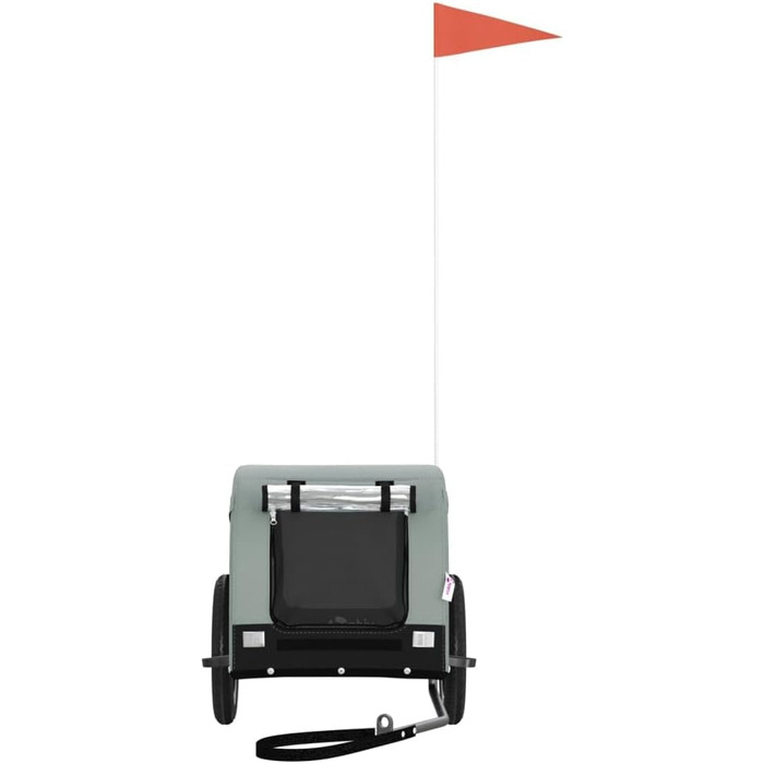 Велосипедний причіп для собак сірий та чорний, Oxford-тканина та метал. Причіп для велосипеда, вантажний причіп