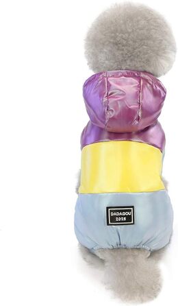 Тепла куртка для собак Izefia Winddichte, для холодної погоди, 4 ноги, теплий зимовий комбінезон для маленьких та середніх собак та котів, XL, фіолетовий