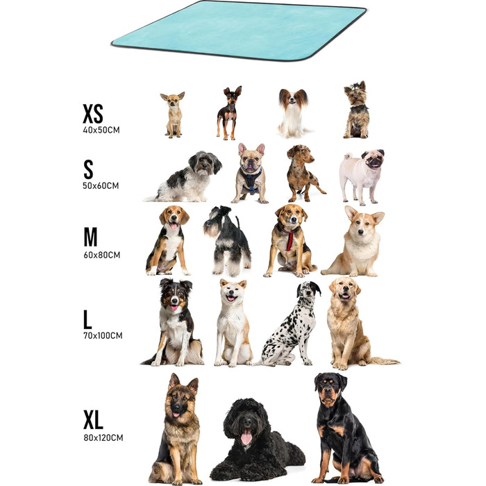 М'яка підстилка для собак Normani - підстилка для тварин з безпечного матеріалу, 40x50, 60x80, 70x100, 80x120 см (Блакитний)