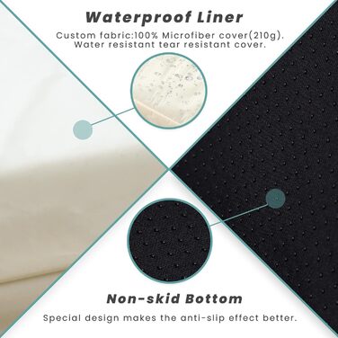 Ортопедичне ліжко для собак Laifug з ефектом пам'яті, велике, водонепроникне, сіре (116 x 69 x 19 см)