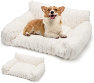 М'яке пухнасте ліжко для собак та котів (61x48x30 см) – затишне місце для відпочинку | Колір